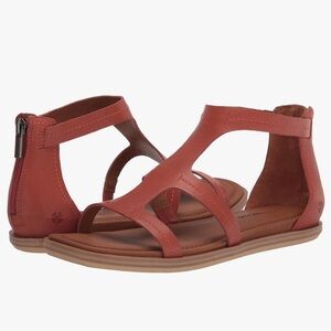 Lucky Brand orange leather Caged gorgeous casual flat Sandals shoes